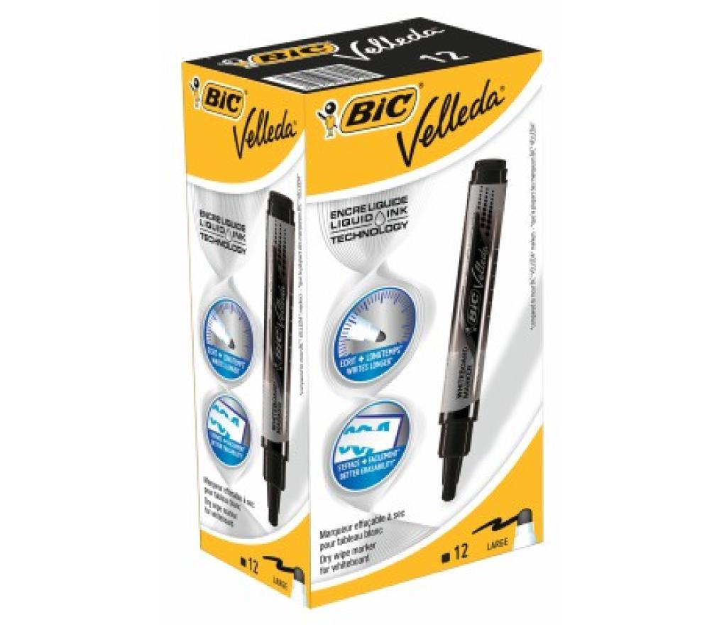 Whiteboardstift Bic Velleda liquid ink tank zwart - Per stuk