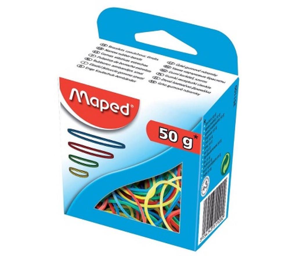 Elastiek maten en kleuren assorti Maped doos/50 g - Per pak