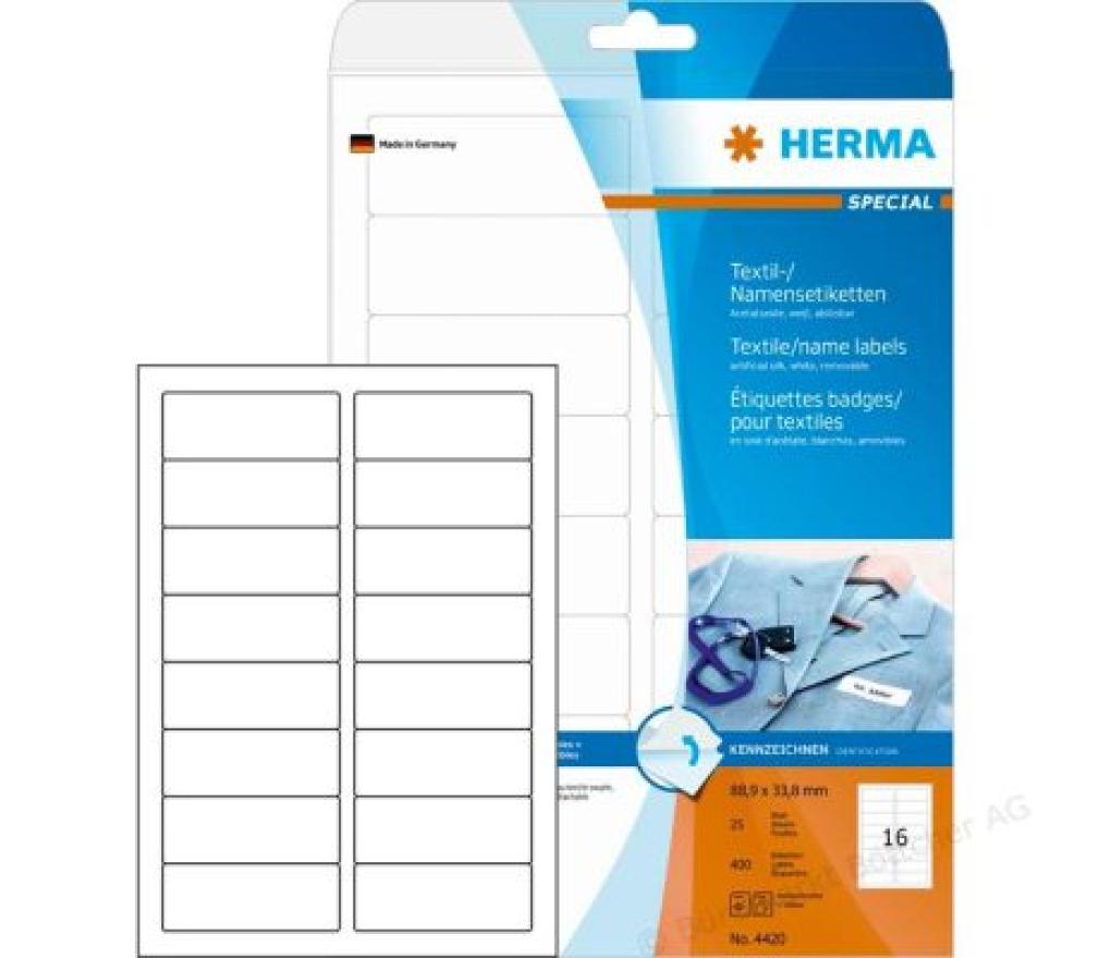 Etiket Herma 4515 naam/textiel 88,9 x 33,8 mm zelfklevend doos/320 - Per stuk