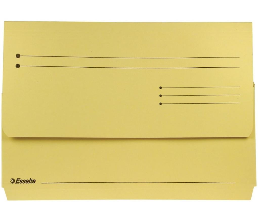 Dossiermap Esselte Pocketfile Folio karton geel doos/25 - Per pak