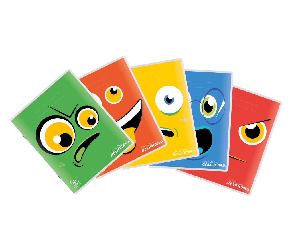 Schrift school Aurora 165 x 210 mm 18 blad 36 blz commercieel geruit 4 x 8 mm + marge - Per stuk