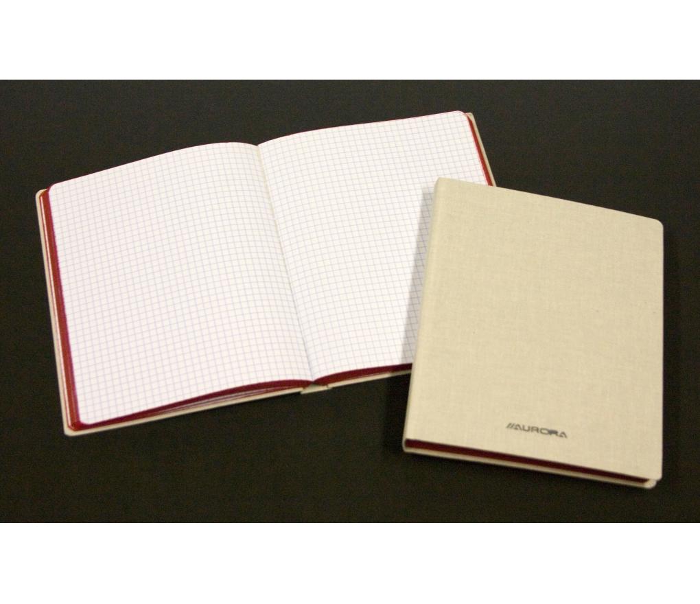 Zakboek grijs linnen 125 x 195 mm 96 blad geruit - Per stuk