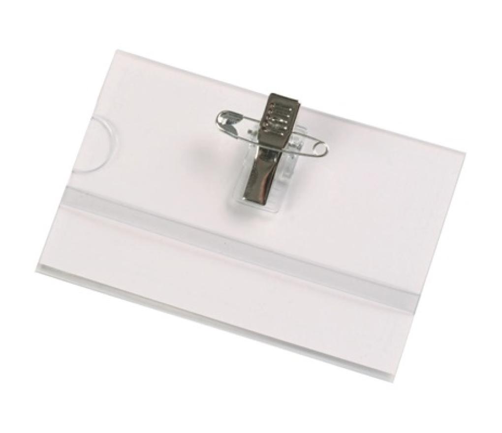 Badge 56 x 92 mm met clip en speld doos/50 - Per pak