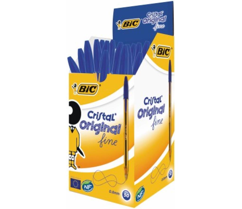 Kogelpen Bic Cristal fijn blauw - Per stuk