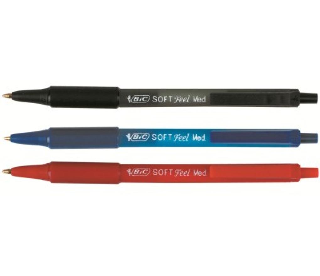 Kogelpen Bic Soft Feel Clic blauw - Per stuk