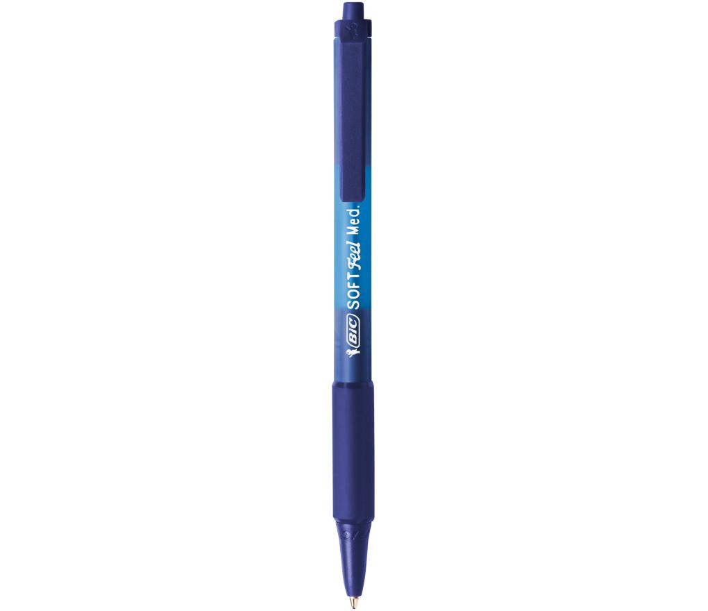 Kogelpen Bic Soft Feel Clic blauw - Per stuk