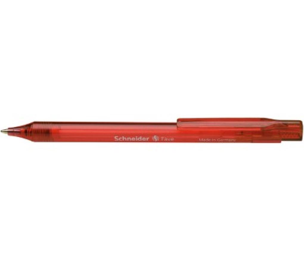 Kogelpen Schneider fave intrekbaar hervulbaar rood - Per stuk