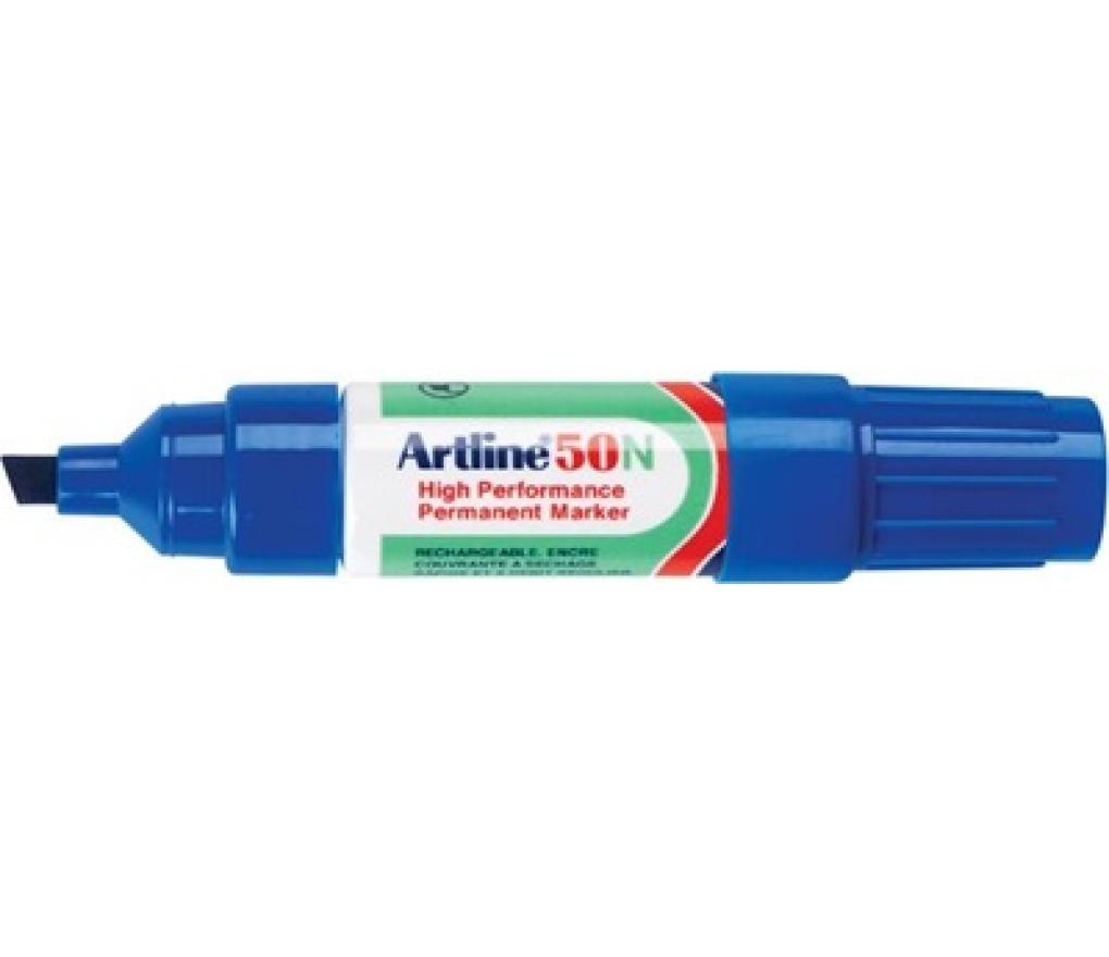 Permanent marker Artline 50 schuine punt 3 - 6 mm blauw - Per stuk
