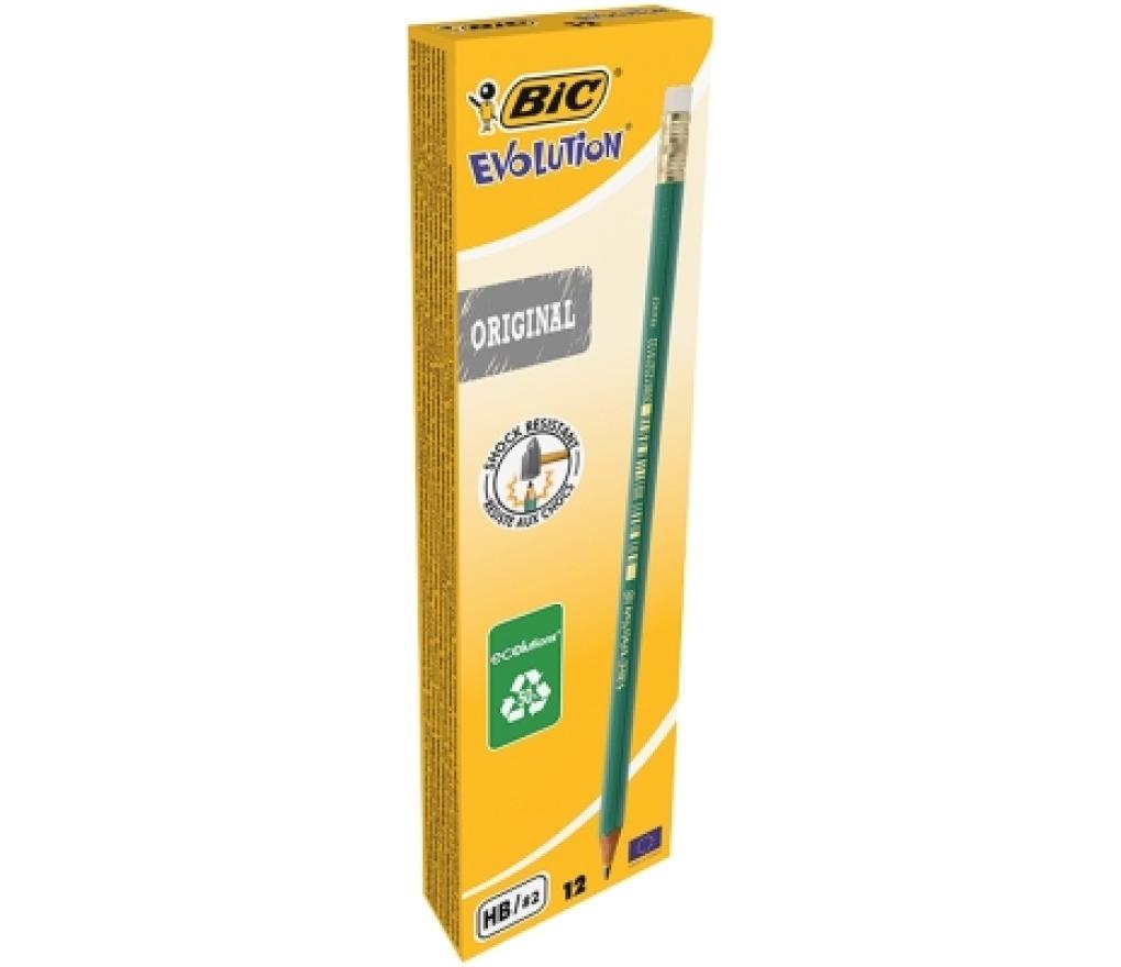 Potlood Bic Evolution ECOlutions HB met gom - Per stuk