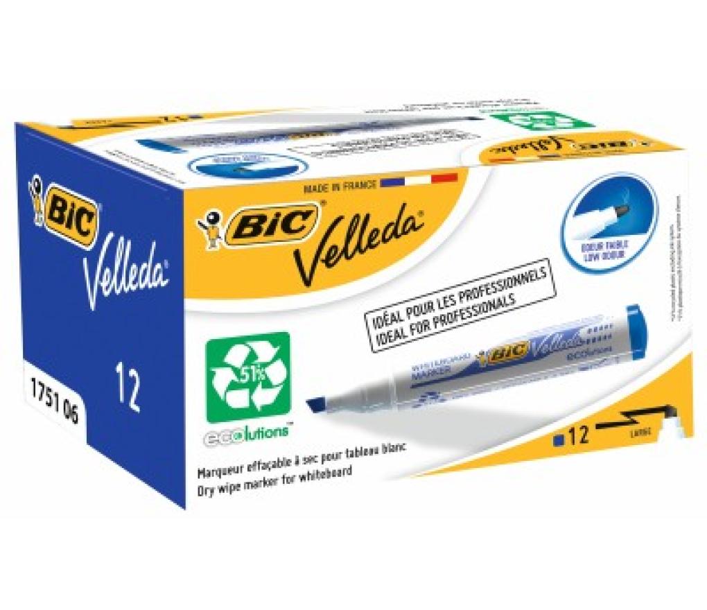 Whiteboardstift Bic Velleda 1751 blauw - Per stuk