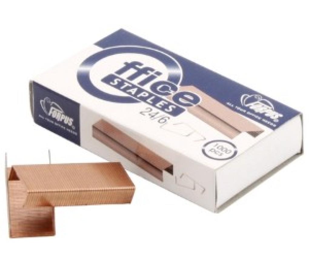 Nietjes 24/6 koper doos/1000 - Per pak
