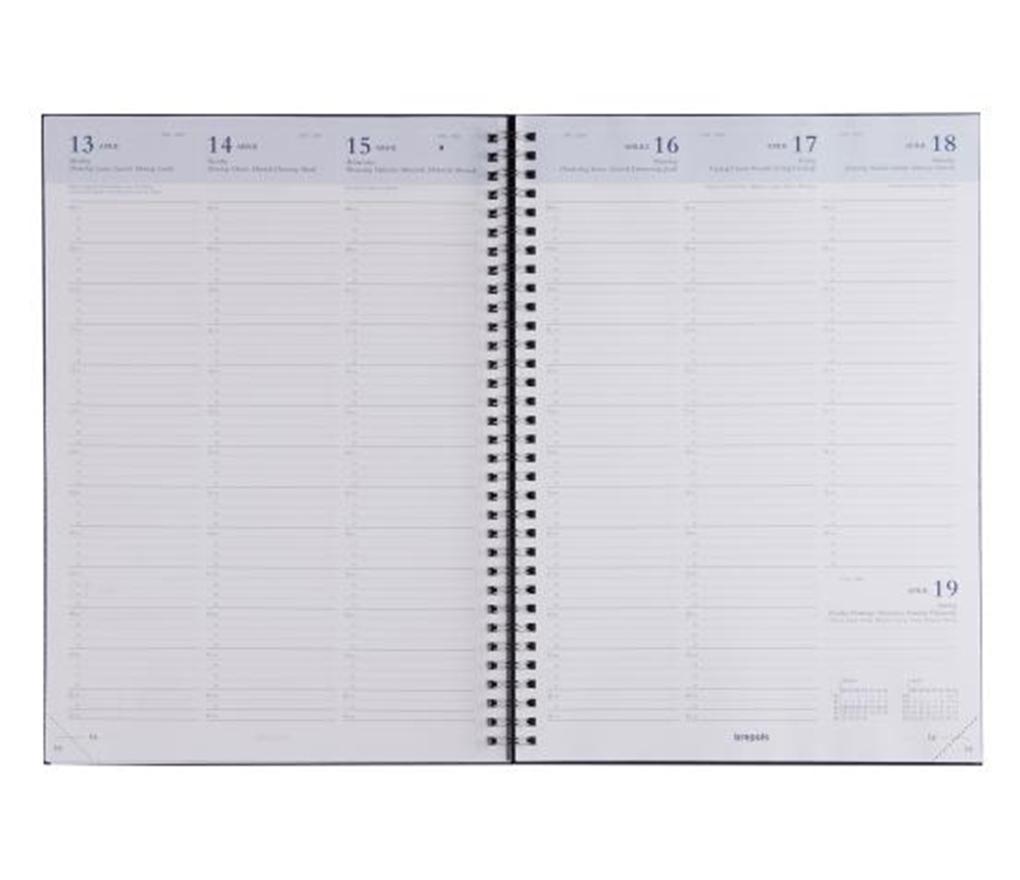 Agenda Omega [030] 210 x 290 mm 7D/2P 6T wire-o Kazar blauw - Per stuk