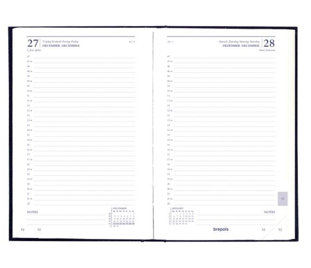 Agenda Saturnus basic [015] 130 x 208 mm 4T 1D/1P Lima zwart - Per stuk